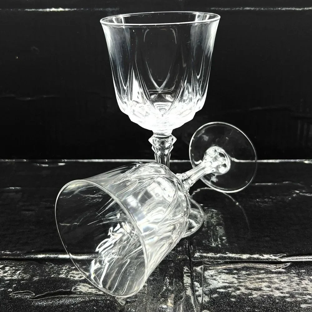 Set of 2 Crystal Wine Glasses by Cristal D'Arques Auteuil -Weddings Couples- 6